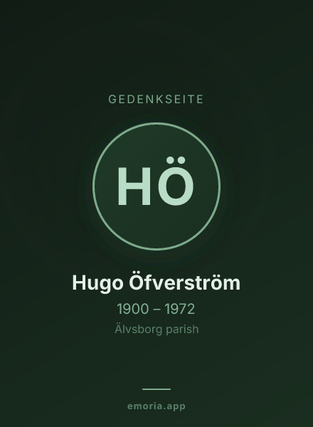 Gedenkportrait von Hugo Öfverström