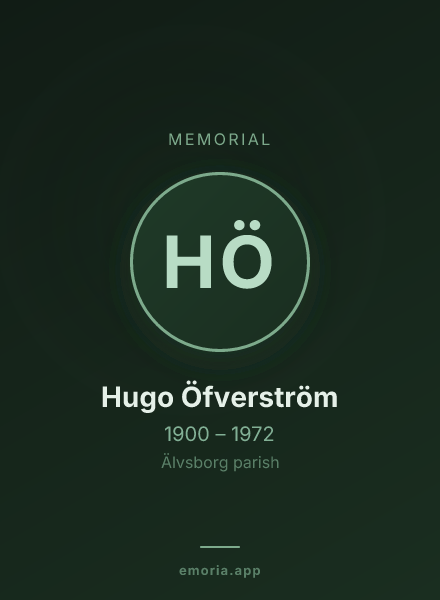 Memorial portrait of Hugo Öfverström