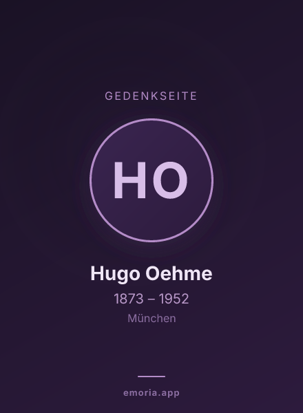 Gedenkportrait von Hugo Oehme