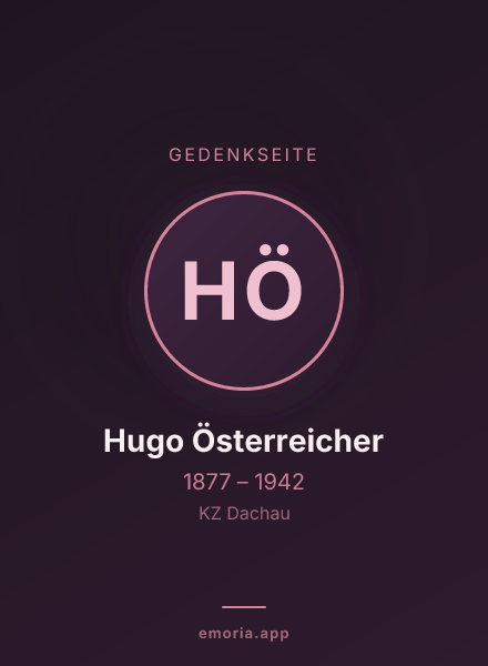 Gedenkportrait von Hugo Österreicher