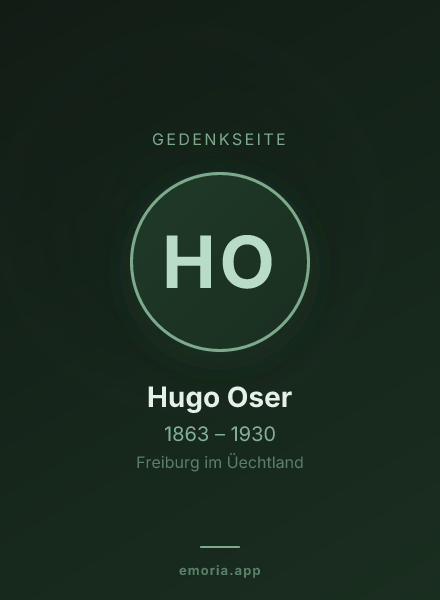 Gedenkportrait von Hugo Oser