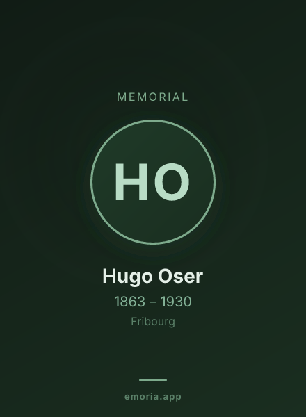 Memorial portrait of Hugo Oser