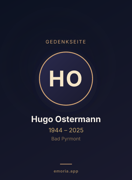 Gedenkportrait von Hugo Ostermann