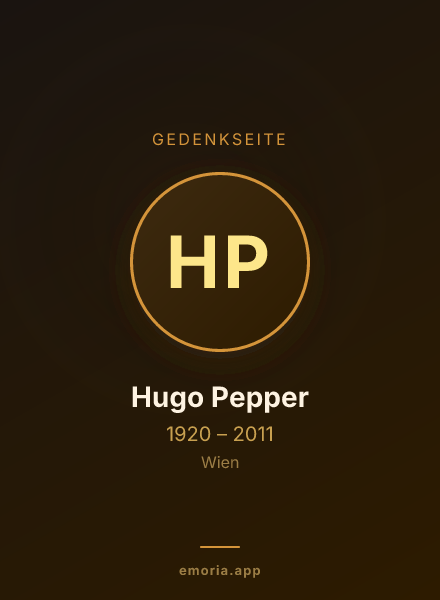 Gedenkportrait von Hugo Pepper