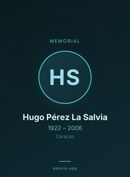 Memorial portrait of Hugo Pérez La Salvia