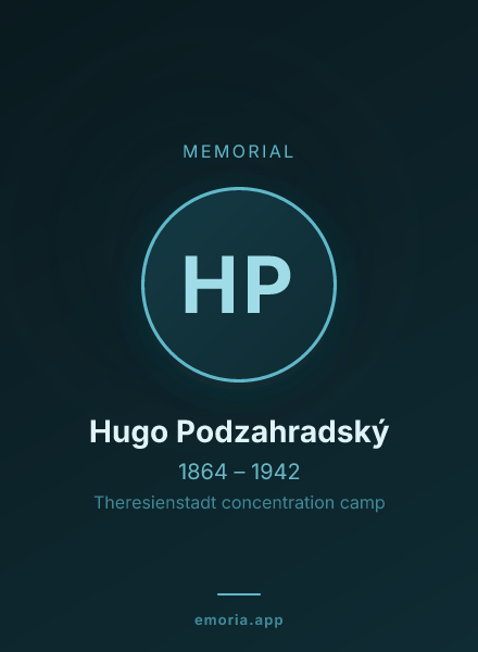 Memorial portrait of Hugo Podzahradský