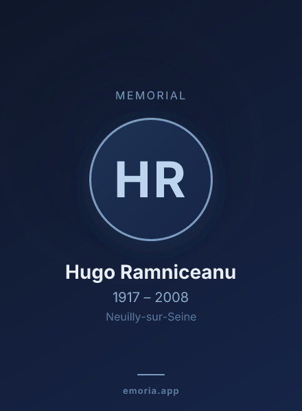 Memorial portrait of Hugo Ramniceanu