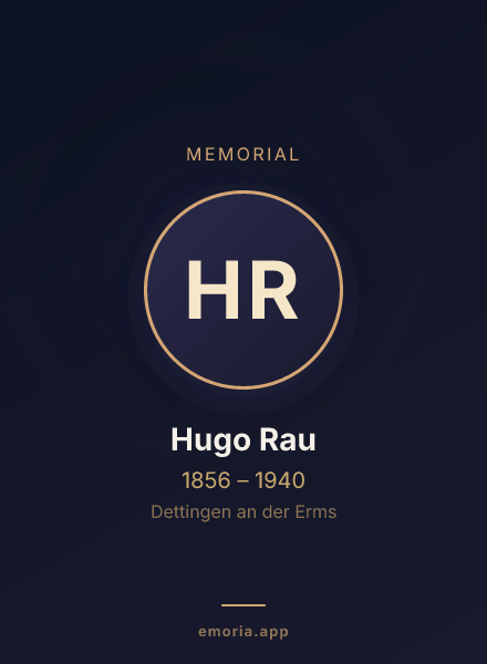 Memorial portrait of Hugo Rau