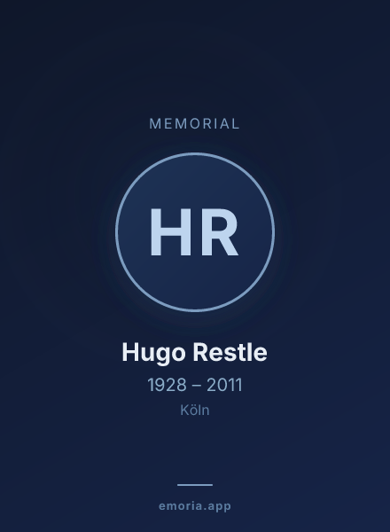 Memorial portrait of Hugo Restle