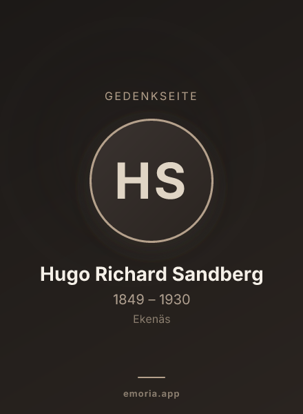 Gedenkportrait von Hugo Richard Sandberg