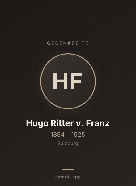 Gedenkportrait von Hugo Ritter v. Franz