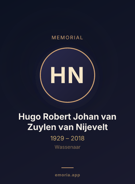 Memorial portrait of Hugo Robert Johan van Zuylen van Nijevelt