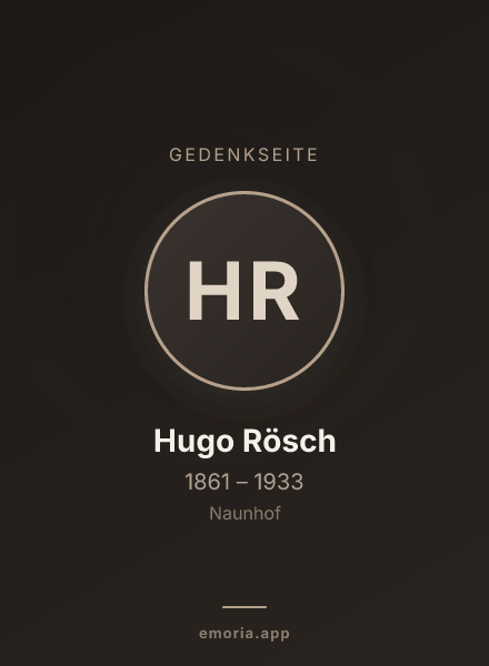 Gedenkportrait von Hugo Rösch