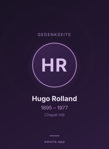 Gedenkportrait von Hugo Rolland