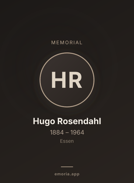 Memorial portrait of Hugo Rosendahl