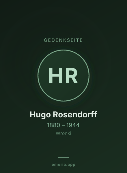 Gedenkportrait von Hugo Rosendorff