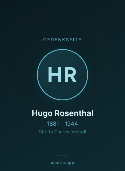 Gedenkportrait von Hugo Rosenthal