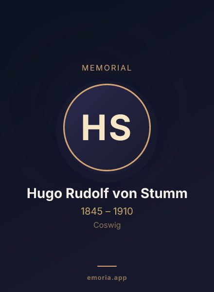Memorial portrait of Hugo Rudolf von Stumm