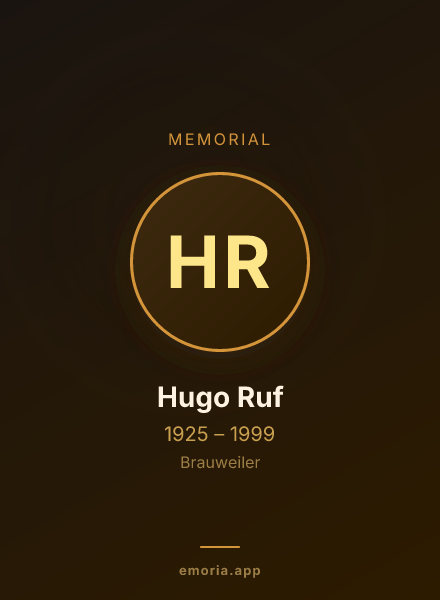 Memorial portrait of Hugo Ruf