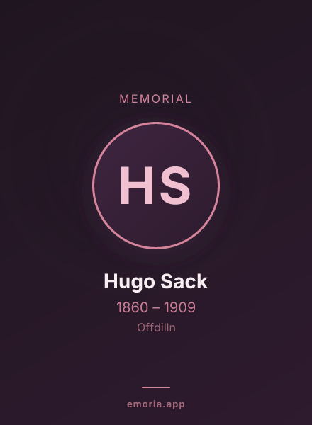 Memorial portrait of Hugo Sack