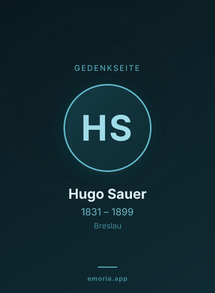 Gedenkportrait von Hugo Sauer