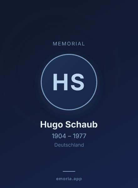 Memorial portrait of Hugo Schaub