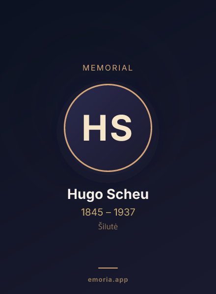 Memorial portrait of Hugo Scheu