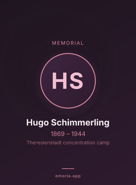 Memorial portrait of Hugo Schimmerling