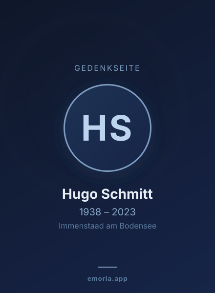 Gedenkportrait von Hugo Schmitt