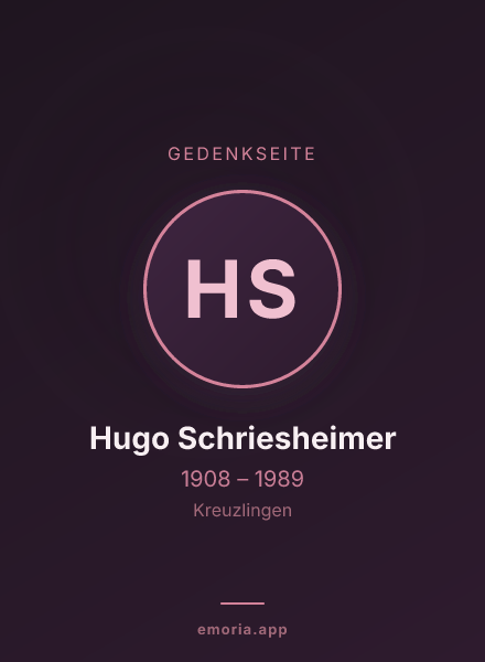 Gedenkportrait von Hugo Schriesheimer