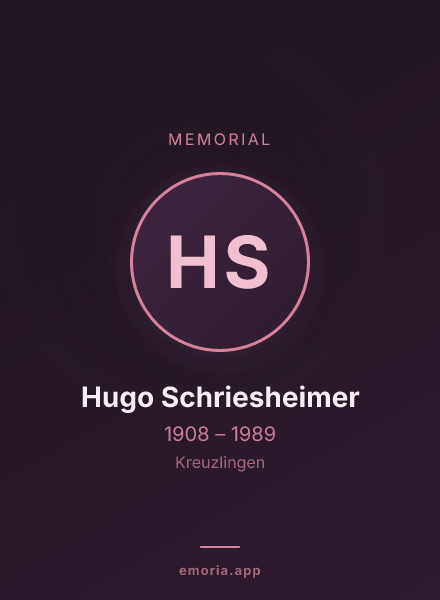 Memorial portrait of Hugo Schriesheimer