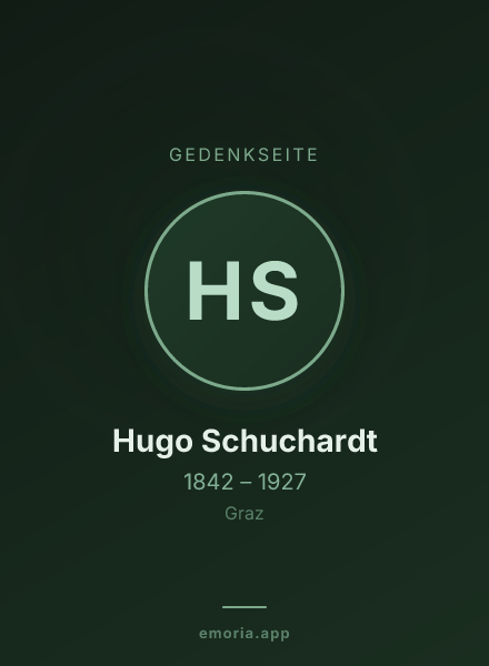 Gedenkportrait von Hugo Schuchardt