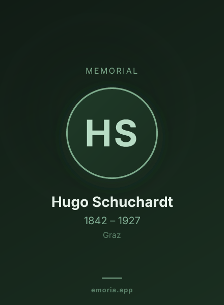 Memorial portrait of Hugo Schuchardt