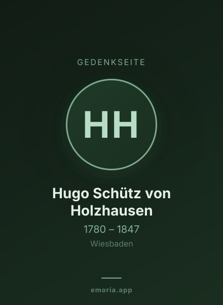 Gedenkportrait von Hugo Schütz von Holzhausen