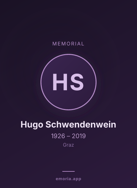 Memorial portrait of Hugo Schwendenwein
