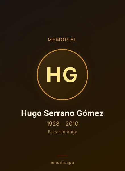 Memorial portrait of Hugo Serrano Gómez