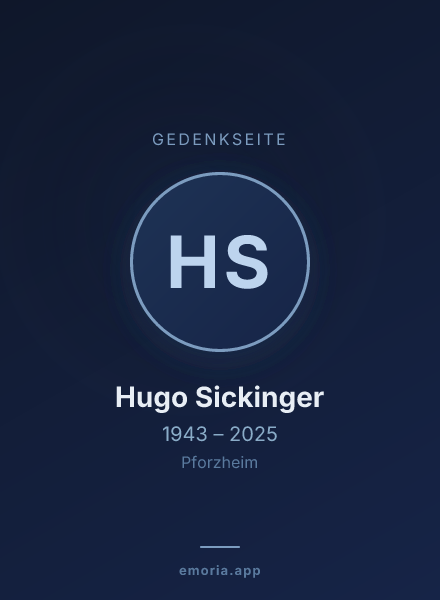 Gedenkportrait von Hugo Sickinger