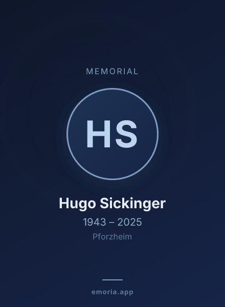 Memorial portrait of Hugo Sickinger