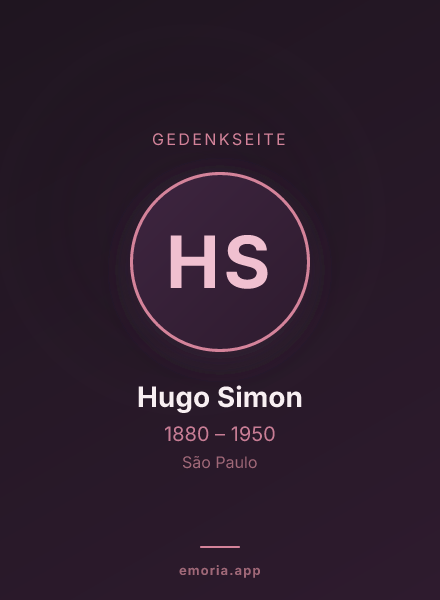 Gedenkportrait von Hugo Simon
