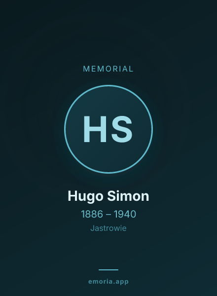 Memorial portrait of Hugo Simon