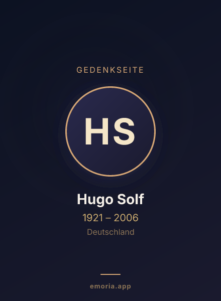 Gedenkportrait von Hugo Solf
