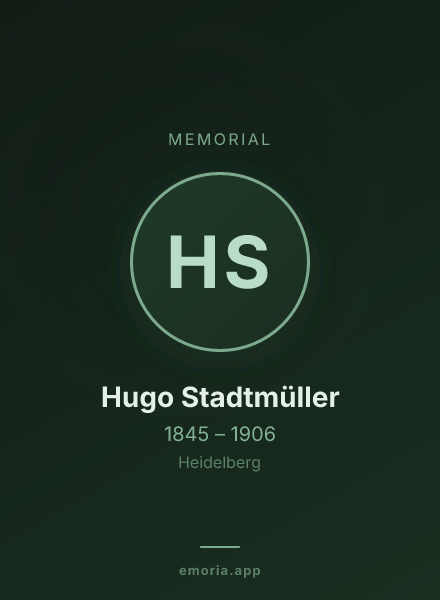 Memorial portrait of Hugo Stadtmüller