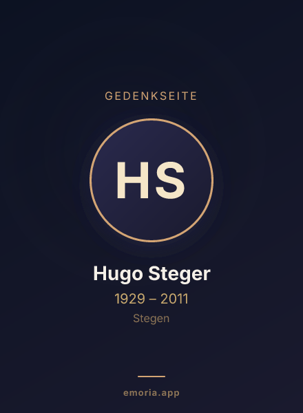 Gedenkportrait von Hugo Steger
