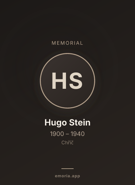 Memorial portrait of Hugo Stein