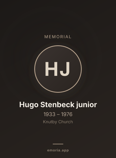 Memorial portrait of Hugo Stenbeck junior