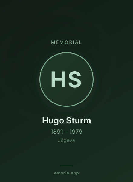 Memorial portrait of Hugo Sturm