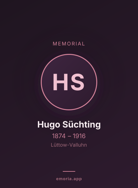 Memorial portrait of Hugo Süchting
