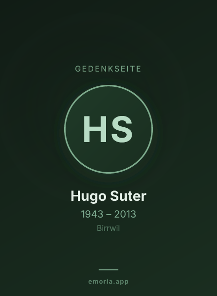 Gedenkportrait von Hugo Suter