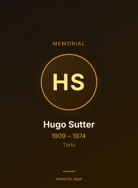 Memorial portrait of Hugo Sutter