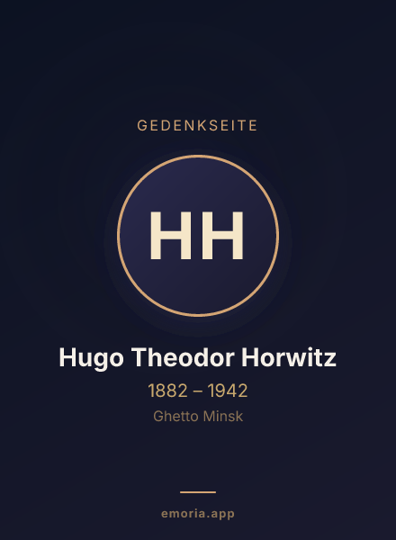 Gedenkportrait von Hugo Theodor Horwitz
